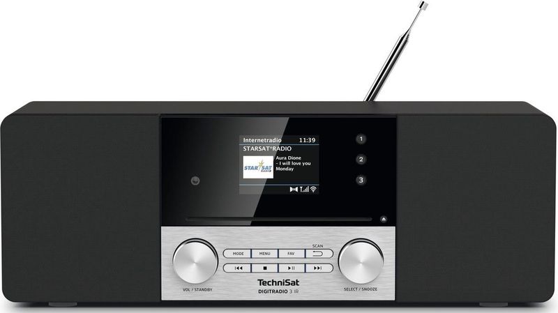 TechniSat - DIGITRADIO 3 IR - Stereo DAB Radio - Zwart - Houten Behuizing