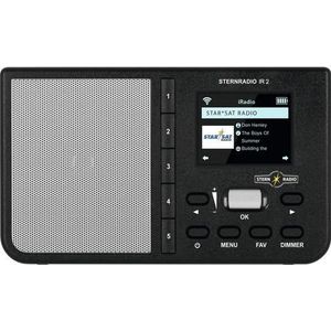 TechniSat STERNRADIO IR 2 Internetradio Internet AUX, WiFi, Internetradio Wekfunctie, Oplaadbaar Zwart