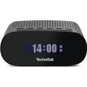 TechniSat TECHNIRADIO 50 Compacte wekkerradio (DAB+, FM-wekker met groot lcd-display, dubbel alarm, hoofdtelefoonaansluiting, 1 W, USB-voeding) zwart