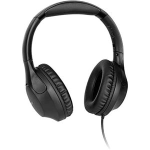 TechniSat Stereoman 3 – compacte hifi-hoofdtelefoon (gevoerde oorschelpen van PU-leer, over-ear, verstelbare hoofdtelefoonlengte, opvouwbare oordopjes, bediening met microfoon) zwart