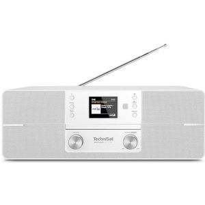 TechniSat DIGITRADIO 371 CD BT - stereo digitale radio (DAB, FM, cd-speler, bluetooth, kleuren display, USB, AUX, hoofdtelefoonaansluiting, compact systeem, alarmklok, 10 Watt, afstandsbediening) wit