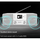 TechniSat DIGITRADIO 371 CD IR - Stereo internetradio (DAB+, FM, CD-speler, WLAN, Bluetooth, kleurendisplay, USB, AUX, hoofdtelefoonaansluiting, wekker, 10 watt, afstandsbediening) wit
