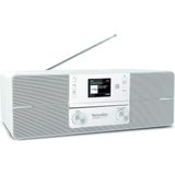 TechniSat DIGITRADIO 371 CD IR - Stereo internetradio (DAB+, FM, CD-speler, WLAN, Bluetooth, kleurendisplay, USB, AUX, hoofdtelefoonaansluiting, wekker, 10 watt, afstandsbediening) wit