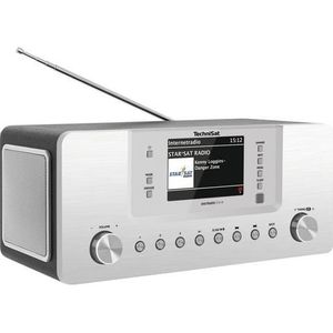 TechniSat DIGITRADIO 574 IR – Stereo-Internetradio (DAB+, FM, WLAN, Bluetooth-Audiostreaming, 4 Zoll Farbdisplay, USB, AUX in, Kopfhöreranschluss, Wecker, 10 Watt, App-/Fernbedienung) Silber