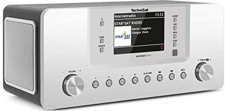 TechniSat DIGITRADIO 574 IR internetradio stereo (DAB+, FM, WLAN, Bluetooth-audiostreaming, 4 inch kleurendisplay, USB, AUX-in, hoofdtelefoonaansluiting, wekker, 10 watt, app/afstandsbediening) zilver
