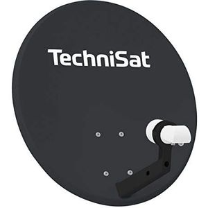 TechniSat TECHNITENNE 60 - Satellietschotel voor 2 gebruikers (60 cm digitale satellietinstallatie, complete set bestaande uit antenne met mastbevestiging en universele twin-LNB) antraciet