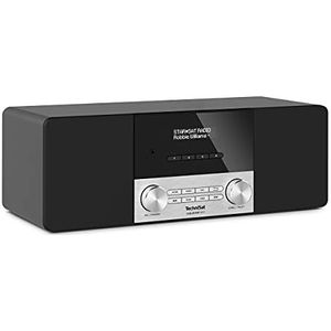 TechniSat Cablestar 400 Stereoradio voor niet-versleutelde digitale radioprogramma's via kabel (incl. afstandsbediening, DVB-C-radio, AUXin, IEC in, 3,5 mm jack, klok, stereoluidsprekers 20 W) zwart