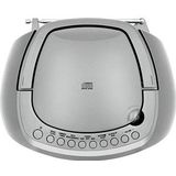 TechniSat DIGITRADIO 1990 - Stereo-boombox met DAB+/FM-radio en CD-speler (Bluetooth-audiostreaming, hoofdtelefoonaansluiting, USB, AUX in, oplaadfunctie, klok, 2 x 1,5 watt uitgangsvermogen) zilver