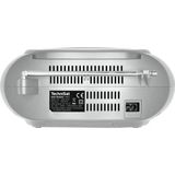TechniSat DIGITRADIO 1990 - Stereo-boombox met DAB+/FM-radio en CD-speler (Bluetooth-audiostreaming, hoofdtelefoonaansluiting, USB, AUX in, oplaadfunctie, klok, 2 x 1,5 watt uitgangsvermogen) zilver