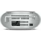TechniSat DIGITRADIO 1990 - Stereo-boombox met DAB+/FM-radio en CD-speler (Bluetooth-audiostreaming, hoofdtelefoonaansluiting, USB, AUX in, oplaadfunctie, klok, 2 x 1,5 watt uitgangsvermogen) zilver