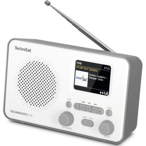 TechniSat TECHNIRADIO 6 IR – draagbare internetradio (DAB+, FM, wifi, Bluetooth, kleurendisplay, wekker, app-bediening, favorietengeheugen, 3 W RMS) grijs/wit