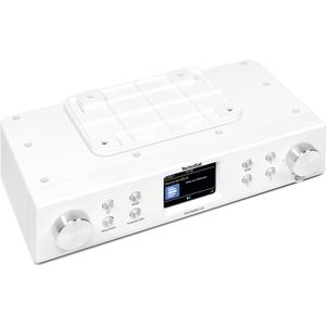 TechniSat DIGITRADIO 22 - Keukenradio met bewegingssensor (Onderbouwradio incl. montageplaat, DAB+, FM, 2"" kleurendisplay, LED-licht, favorietengeheugen, wekker, 2 watt) wit