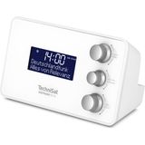 TechniSat DIGITRADIO 50 SE - wekkerradio (DAB+/FM, dimbaar display, wekker met twee instelbare wektijden, snooze, timer, 1,5 W, hoofdtelefoonaansluiting, USB opladen) wit