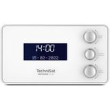 TechniSat DIGITRADIO 50 SE - wekkerradio (DAB+/FM, dimbaar display, wekker met twee instelbare wektijden, snooze, timer, 1,5 W, hoofdtelefoonaansluiting, USB opladen) wit