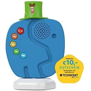 TechniSat TECHNIFANT - audiospeler en nachtlampje voor kinderen in olifantenlook (verwisselbaar hoedje met audio-inhoud, Bluetooth, oplaadbare batterij, geen internet, geen abonnement)