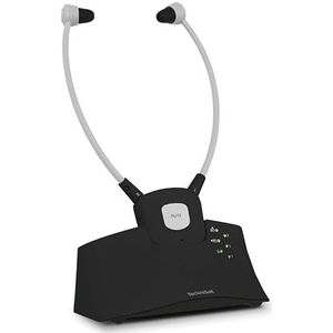 TechniSat STEREOMAN ISI 3 Draadloze stereo draadloze hoofdtelefoon voor tv en muzieksystemen met dockingstation, zwart