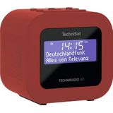 TechniSat TECHNIRADIO 40, DAB wekkerradio (AB, FM, wekker met twee wektijden instelbaar, slaaptimer, snooze-functie, dimbaar Lcd-scherm, USB-oplaadfunctie) rood