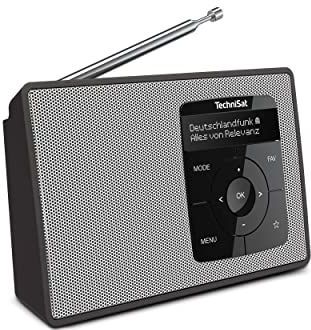 TechniSat DIGITRADIO 2 Draagbare DAB+/FM radio met batterij (met Bluetooth-audiostreaming, wekfunctie, OLED-display, hoofdtelefoonaansluiting, 1 W RMS-luidspreker), zwart/wit