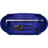TechniSat DIGITRADIO 1990 – stereo boombox met DAB/FM-radio en cd-speler (Bluetooth-audiostreaming, hoofdtelefoonaansluiting, USB, AUX-ingang, oplaadfunctie, klok, 2 x 1,5 W) blauw