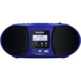TechniSat DIGITRADIO 1990 - Stereo-boombox met DAB+/FM-radio en CD-speler (Bluetooth-audiostreaming, hoofdtelefoonaansluiting, USB, AUX in, oplaadfunctie, klok, 2 x 1,5 watt uitgangsvermogen) blauw