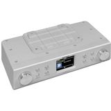 TechniSat DIGITRADIO 22 - Keukenradio met bewegingssensor (Onderbouwradio incl. montageplaat, DAB+, FM, 2"" kleurendisplay, LED-licht, favorietengeheugen, wekker, 2 watt) zilver