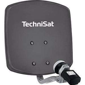 TechniSat DIGIDISH 33 - Satellietschijf voor 1 participant (33 cm klein satellietsysteem - complete set met wandbeugel en satellietzoeker V/H-LNB) grijs