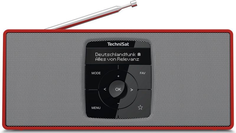 TechniSat - DigitRadio 2 S - Radio - Zilver/Rood - DAB+/VHF/Bluetooth