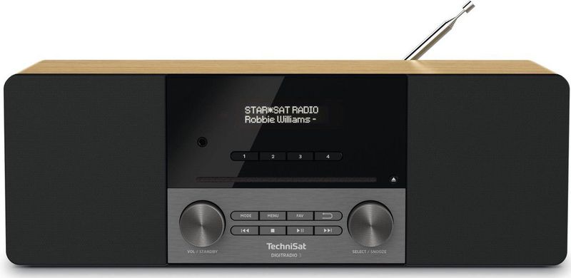 Technisat - Digitradio 3 - Digitale Radio - Eiken - Aluminium - DAB+