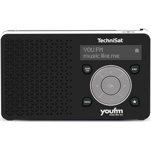 TechniSat DigitRadio 1 youFM Edition (DAB+, FM), Radio, Zwart