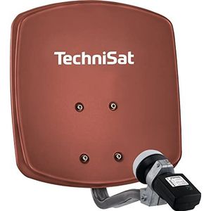 TechniSat DIGIDISH 33 - satellietschaal voor 1 deelnemer (33 cm kleine satellietinstallatie - complete set met wandhouder en satellietvinder V/H-LNB) rood