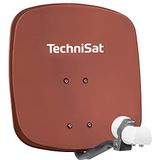 TechniSat DIGIDISH 45 - Satellietschotel voor 2 deelnemers (45 cm klein satellietsysteem - complete set met muurbeugel en universele dubbele LNB) rood