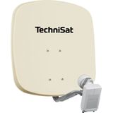 TechniSat DIGIDISH 45 - Satellietschotel voor 2 deelnemers (45 cm klein satellietsysteem - complete set met muurbeugel en universele dubbele LNB) beige