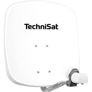 TechniSat DIGIDISH 45 - Parabolische antenne voor 2 abonnees (kleine 45 cm satellietinstallatie - complete set met wandhouder en universele dubbele LNB) wit