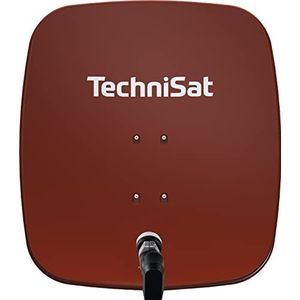 TechniSat SATMAN 65 PLUS - Satellietschotel voor 2 gebruikers (65 cm satellietspiegel met mastbeugel en 40 mm Universal-Twin-LNB) rood