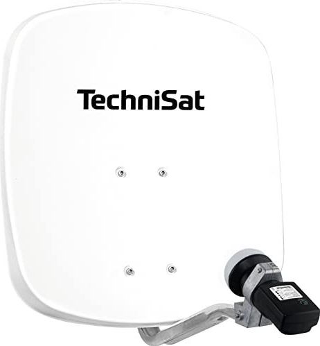 TechniSat DIGIDISH 45 - Satellietschotel voor 1 deelnemer (45 cm kleine satellietinstallatie - complete set met wandbeugel en satellietzoeker V/H-LNB) grijs
