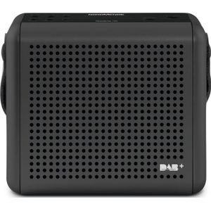 Nordmende Transita 110 DAB+ & FM draagbare digitale radio, draagbare muziekbox met OLED-display, outdoor radio met handvat en klok, antraciet