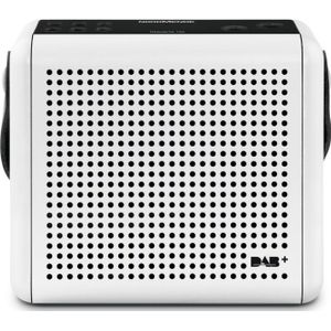 Nordmende Transita 110 draagbare digitale radio DAB+ & FM draagbare muziekdoos met OLED-display, buitenradio met handvat en klok, wit