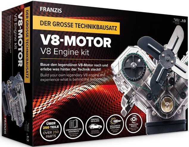 Franzis V8-motorset: bouw de legendarische V8-motor opnieuw op en ervaar wat er achter de technologie schuilgaat!: V8 Engine kit. Baue den legendären ... und erlebe was hinter der Technik steckt!