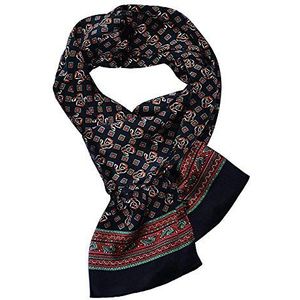 UK_Stone Klassieke zijden sjaal met stijgbeugel patroon dubbellaags halsdoek heren sjaal, zwart
