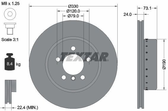 TEXTAR Remschijf BMW 92269725 34116782601,34116794427,6782601 Remschijven 6794427,98200269701PRO