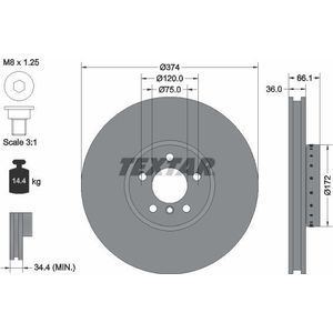 TEXTAR Remschijf BMW,ALPINA 92266325 34116783778,34116789544,6783778 Remschijven 6789544,6898732,98200266301PRO,34106898732