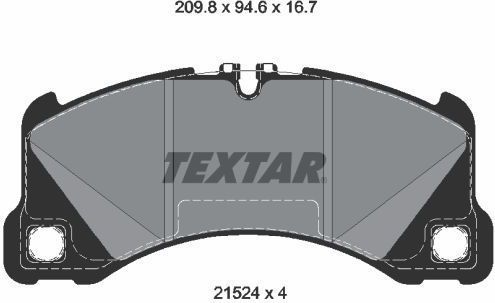 TEXTAR - Remblokkenset - Vooras - 209,8 mm - 94,6 mm - 16,7 mm