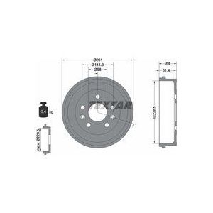 Textar - Remtrommel - Dacia, Nissan, Renault - 94045500 - Diameter 261 mm