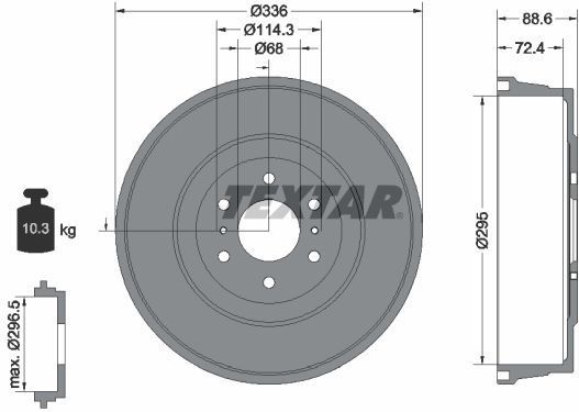 Textar - 94046500 - Remtrommel - Nissan, Renault - Diameter 336 mm