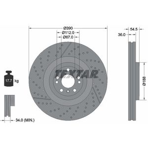 TEXTAR Remschijf MERCEDES-BENZ 92337005 1664210512,A1664210512 Remschijven