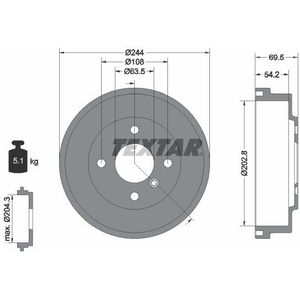 Ford - Remtrommel - 94048000 - Diameter 244 mm - Zonder Wielnaaf