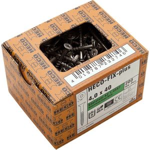 HECO-FIX-plus spaanplaatschroeven - platkop - 4x25 mm - torx RVS A2 - 200 st