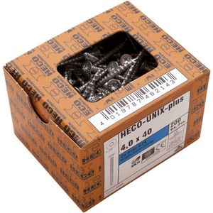 Heco 30435311 Unix-plus Spaanplaatschroef - Staal - Verzinkt - Verzonken - Voldraad - Torx - T15 - 3,5 x 30mm (200st)