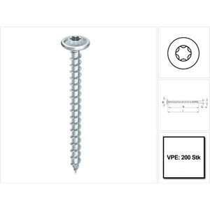 Heco Topix+ Tellerkopschroef 6x40Vd Torx30 - Verzinkt - 200 stuks