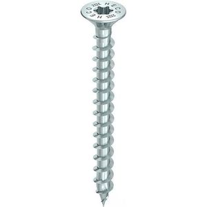 HECO TOPIX-Plus spaanplaatschroef 6x110mm - platkop - verzinkt - deeldraad - HD-30 - 61124 (Per 100 stuks)